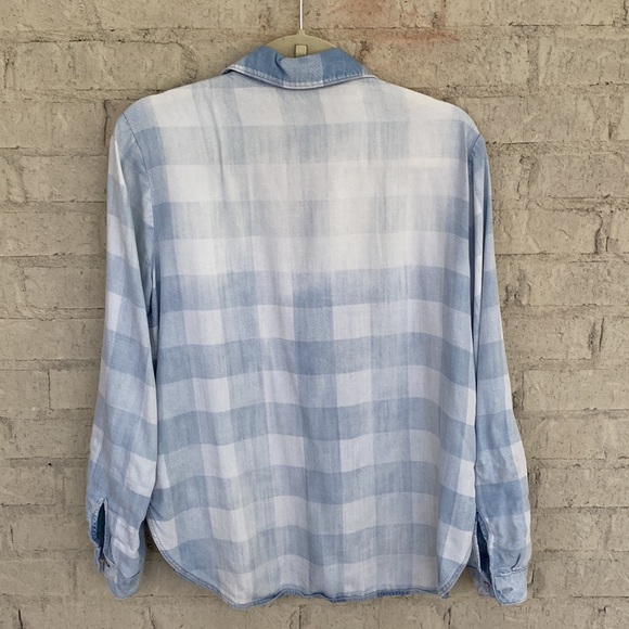 Cloth & Stone Plaid Button Down Top. Size S - Picture 6 of 7